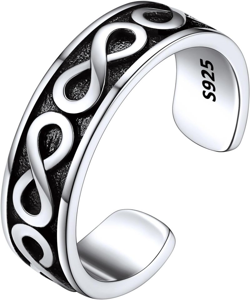 ChicSilver Toe Rings for Women 925 Sterling Silver Toe Ring Hypoallergenic Adjustable Open Rings for Women Summer Jewelry - Image 1